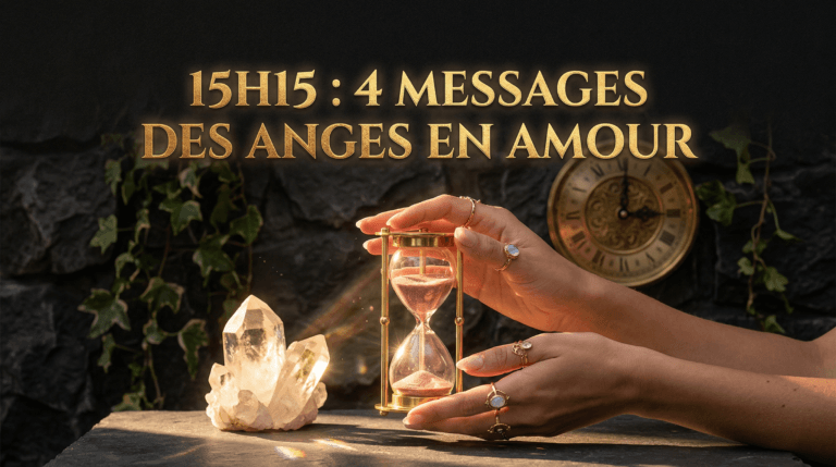 Que veut dire 15h15 en amour : 4 messages des anges en 2026