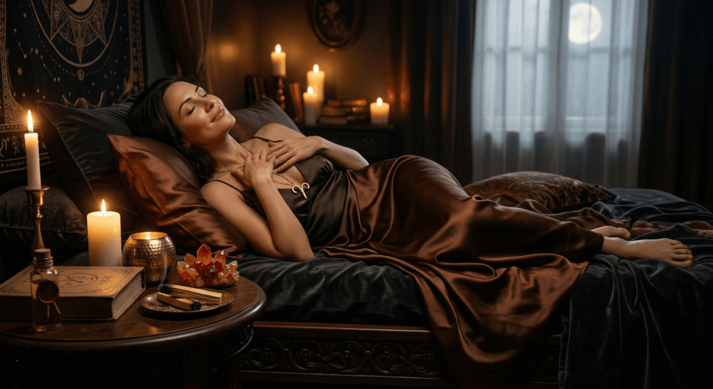 La femme belier au lit