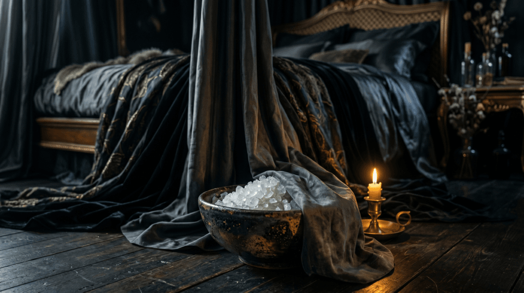 Gros sel sous le lit spiritualité
