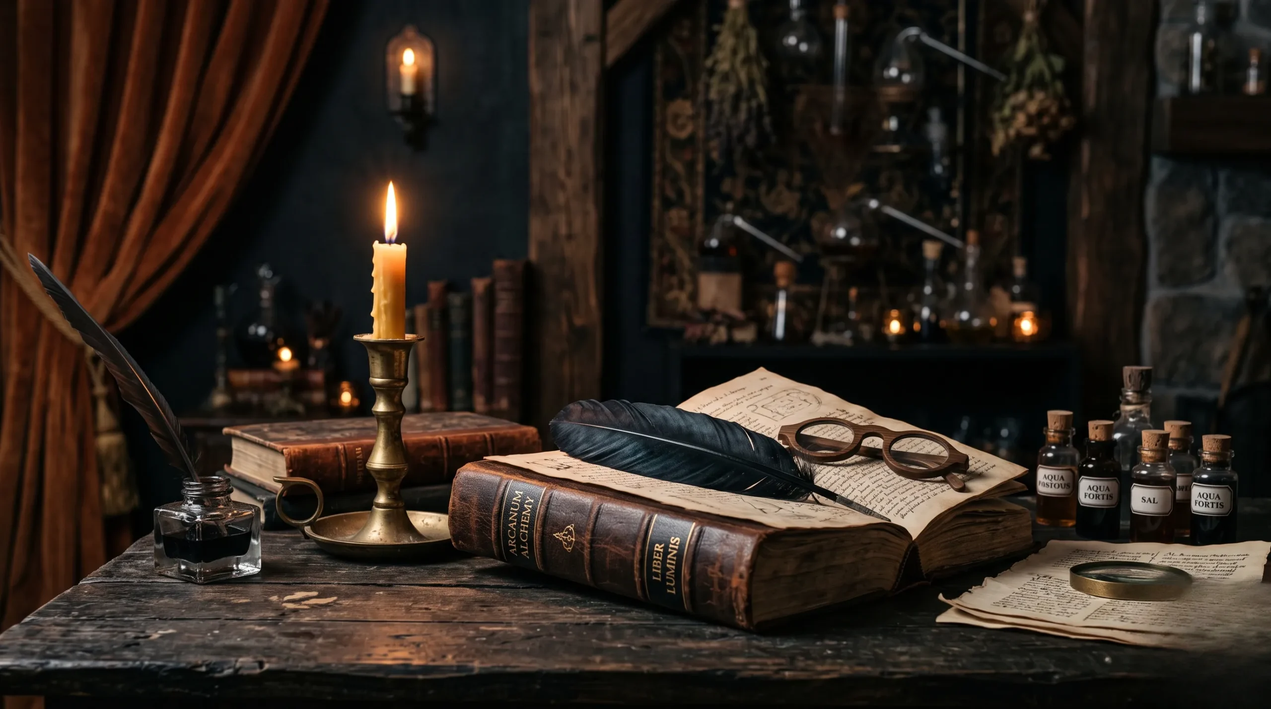 Ambiance mystique et feutrée aux accents de plumes sombres et lueurs dorées, pour explorer le signe du corbeau.